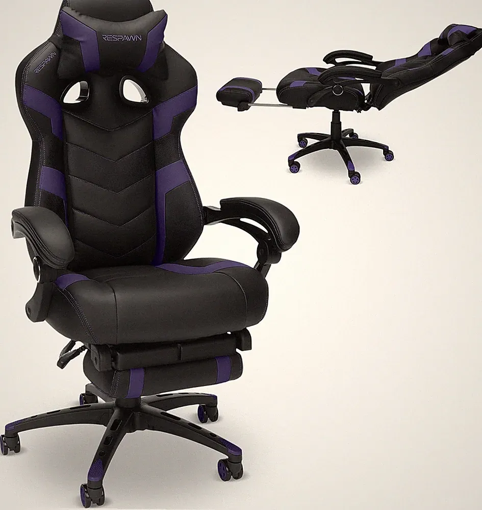 110 Pro Ergonomic Gaming Chair with Footrest for Adults - Comfortable Office Gam