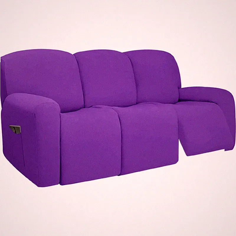3 Seat Recliner Sofa Slipcover With Elastic Bottom Soft Washable Couch Cover