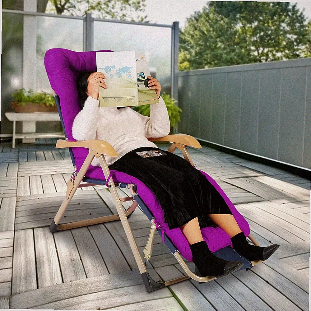 67x22x4in Thickened Chaise Lounger Cushion Recliner Rocking Sofa Chair Cushion