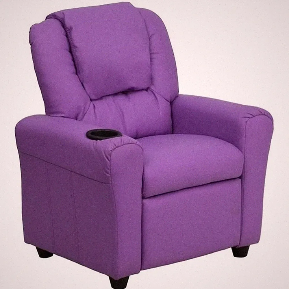Bowery Hill Contemporary Vinyl Recliner in Lavender Purple