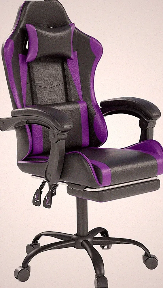 Ergonomic Coumputer Gaming Chair Office Swivel Recliner Seat w/ Footrest Black
