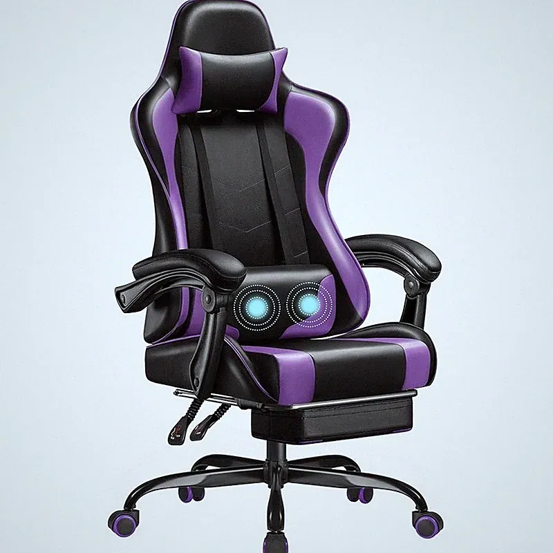 Ergonomic Gaming Chair W/ Massage Lumbar Support Adjustable Reclining Footrest