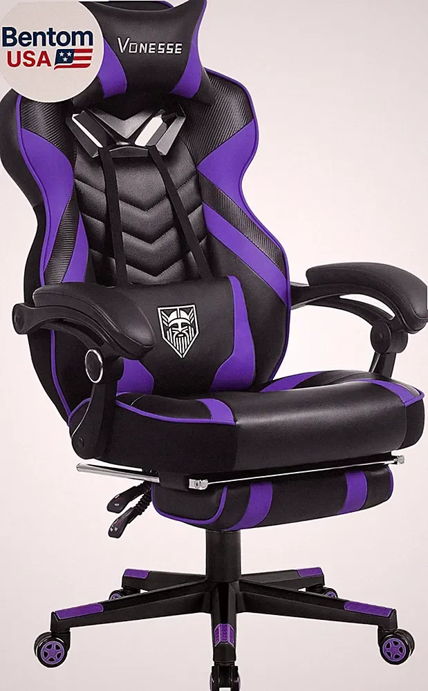 Gaming Chair, Big and Tall Gaming Chair with Footrest and Massage, Gaming Chairs