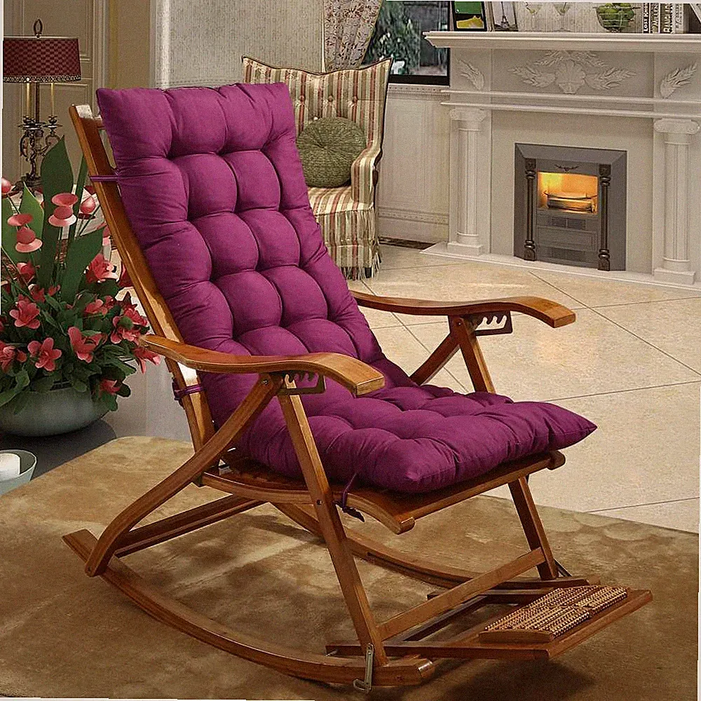 Garden Lounge Chair Cushion Tufted Outdoor Rocking Seat Deck Chaise Pad Recliner
