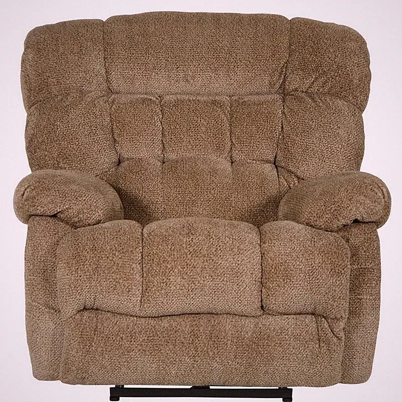 Johnson Power Lay Flat Recliner in Chateau Brown Polyester Fabric