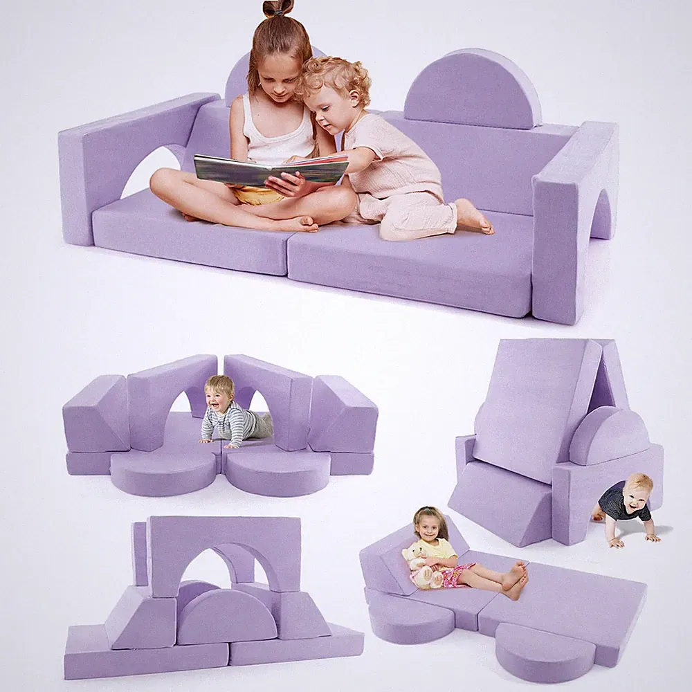 Mondular Play Couch, 8PCS Sectional Sofa Building Fort for Bedroom Playroom,...