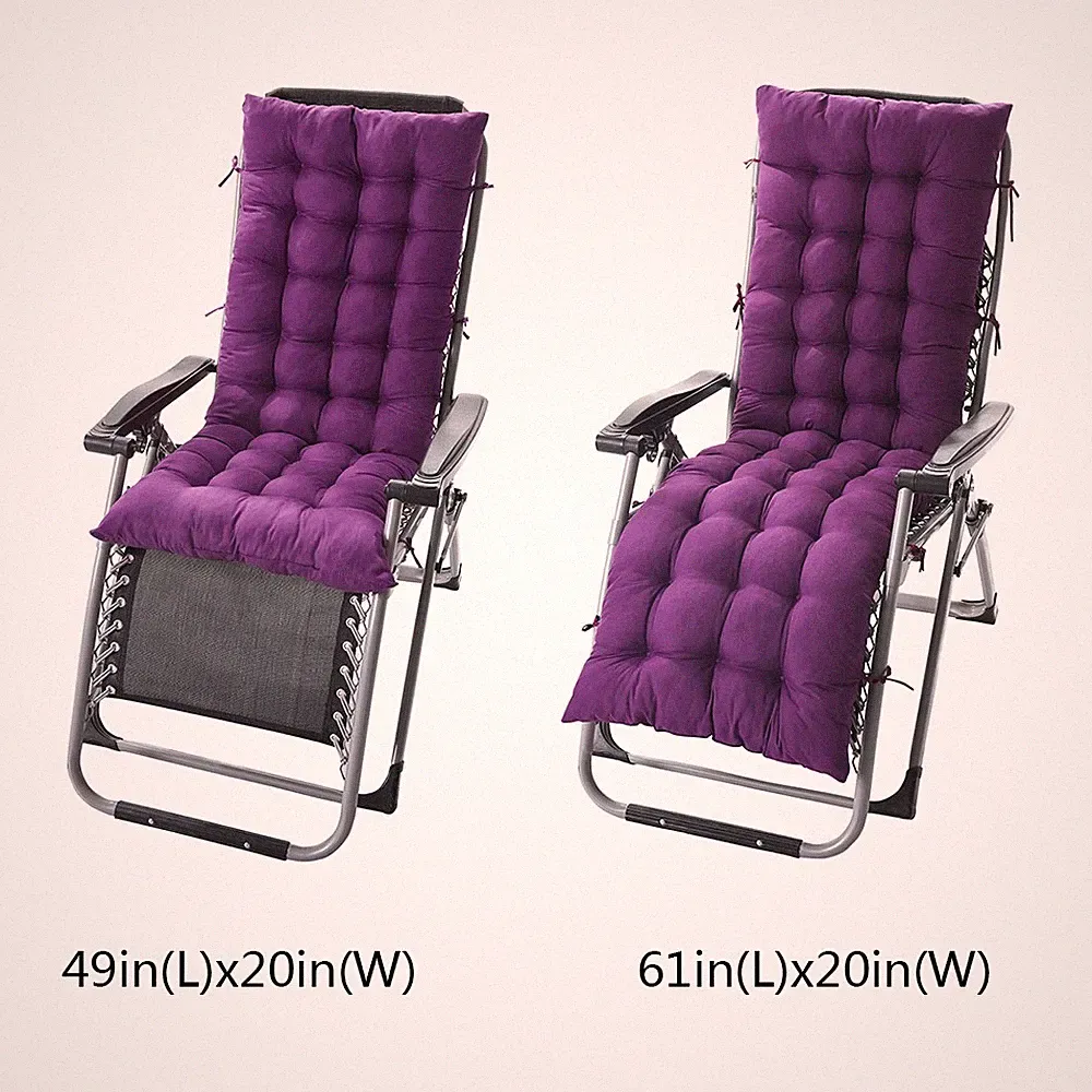 Thickened Chaise Lounge Cushion Indoor Outdoor Rocking Chair Cushion 1 or 2 Pack