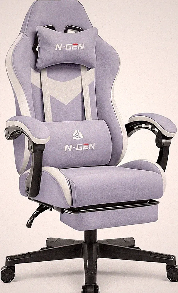 Video Gaming Chair with Footrest Lumbar Support for Home Office High Back Reclin